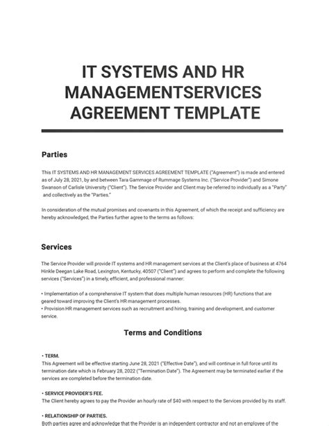 Managed It Services Contract Template