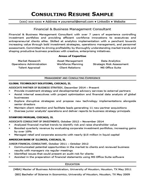 Management Consulting Resume Template