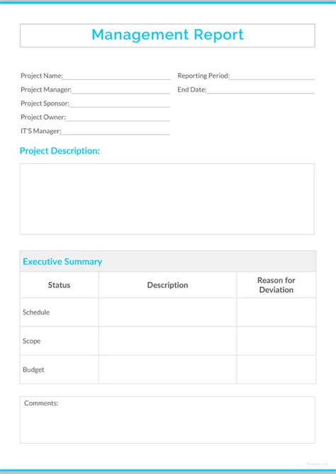 Management Report Template