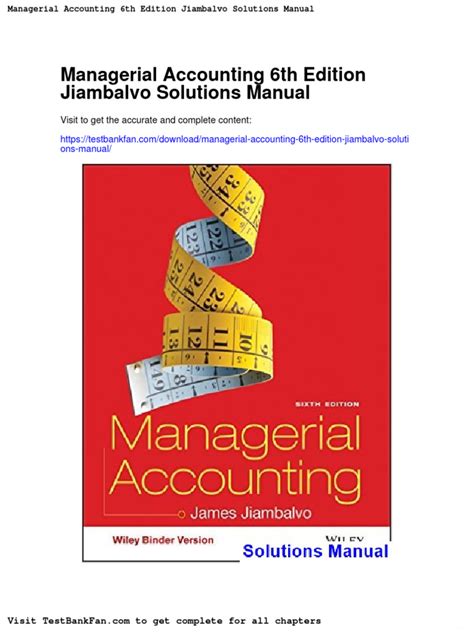 Managerial Accounting Manual Jiambalvo