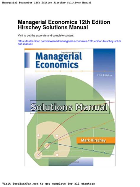 Managerial Economics Solution Manual