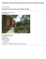 Mansfield University Course Catalog