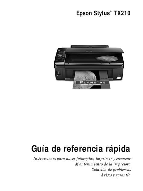 Manual De Impresora Epson Stylus Tx210