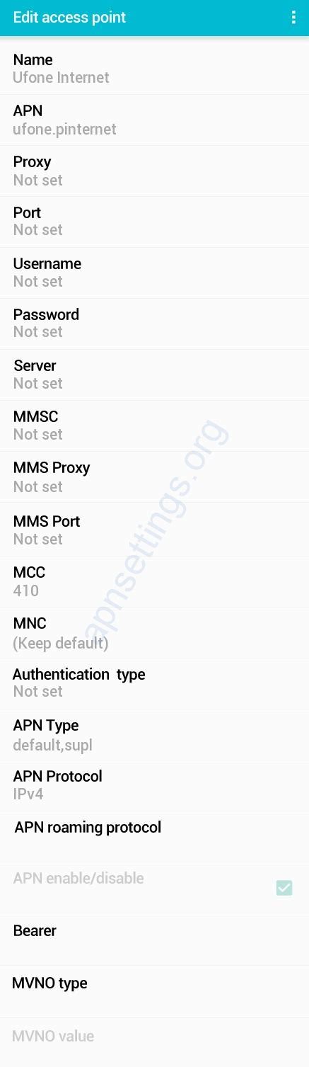 Manual Internet Settings For Ufone