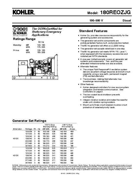 Manual Kohler Generator Model 20re0zj