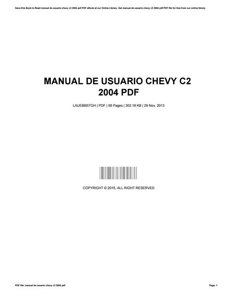 Manual Propietario Chevy C2