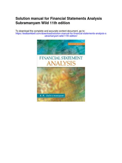 Manual Solution Financial Statement Analysis