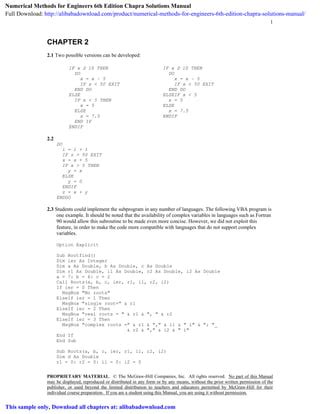 Manual Solution Numerical Method Chapra 6th Edition Chapter 09