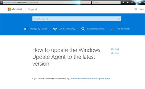 Manually Install Windows Update Agent