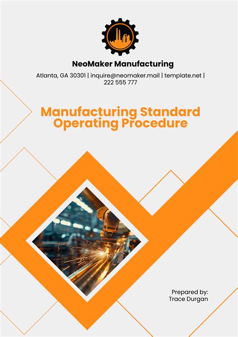 Manufacturing Standard Operating Procedure Template