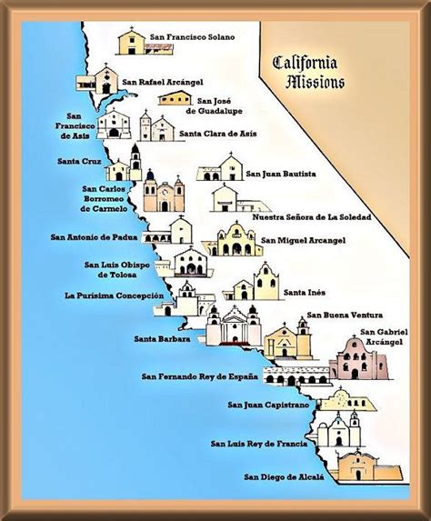 Map Of California Missions Printable