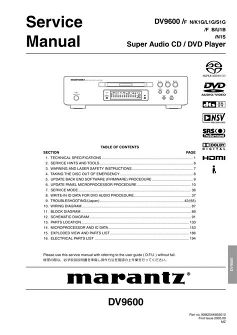 Marantz Dv9600 Service Manual Download Ebooks Guides