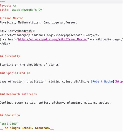 Markdown Resume Template