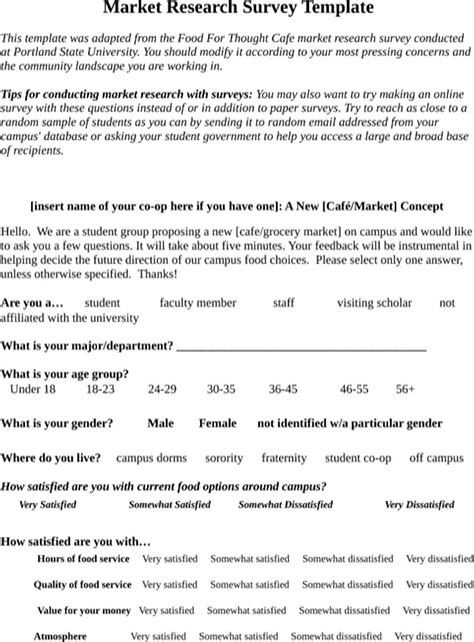 Market Research Survey Template