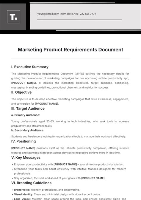 Marketing Requirements Document Template
