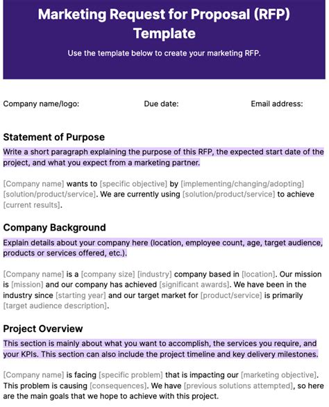 Marketing Rfp Template