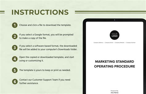 Marketing Standard Operating Procedure Template