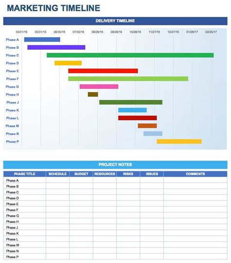 Marketing Timeline Template Excel