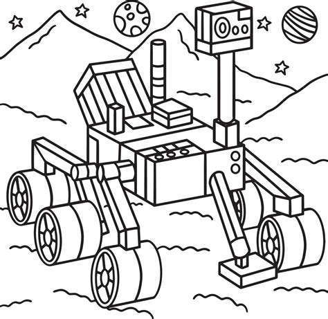 Mars Rover Coloring Page