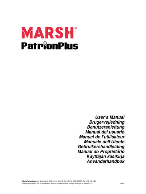 Marsh Patrion Plus User Manual