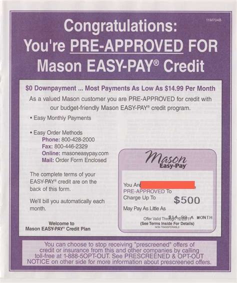 Mason Easy Pay Catalog