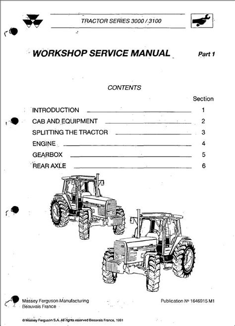 Massey Ferguson 3000 3100 Repair Manual Tractor Improved