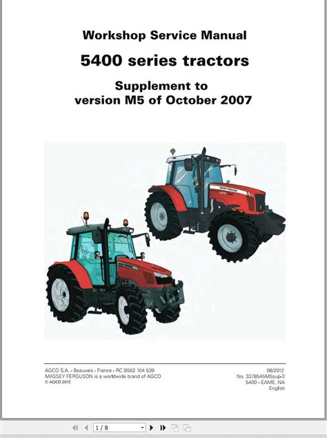 Massey Ferguson 5400 Tractor Workshop Service Repair Manual