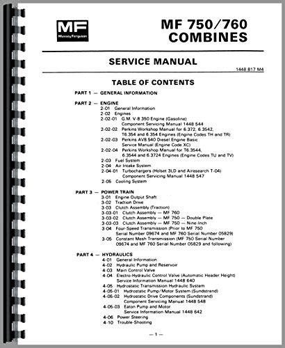 Massey Ferguson 750 Combine Service Manual