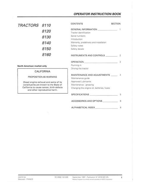 Massey Ferguson Mf 8110 8120 8130 8140 8150 8160 Tractor Workshop Service Repair Manual Mf8100 Series