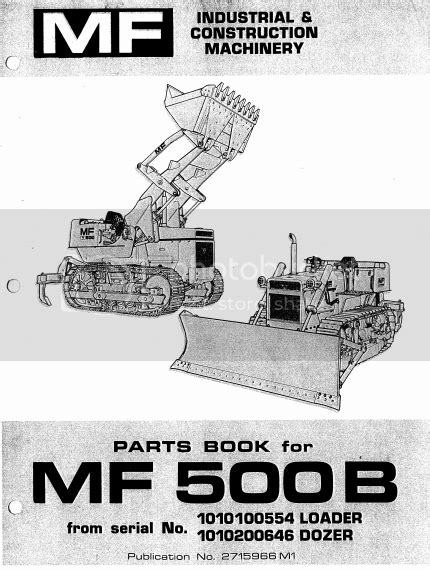 Massey Ferguson Mf500b Loader Dozer Parts Catalog Manual