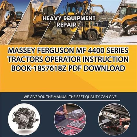 Massey Ferguson Service Mf 4400 Series Mf 4435 Mf 4445 Mf 4455 Manual Complete Tractor Workshop Manual Shop Repair Book