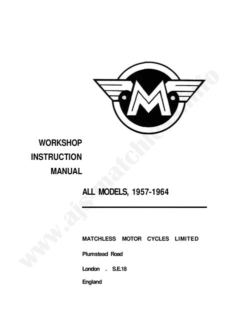 Matchless Bikes Pdf Service Repair Workshop Manual 1957 1964