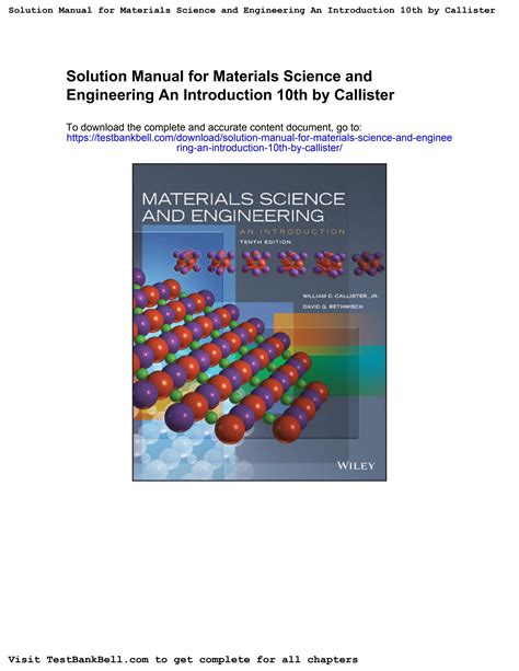 Material Engineering Callister 7e Solution Manual