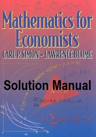 Mathematics For Economists Solutions Manual