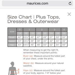 Maurices Plus Size Size Chart