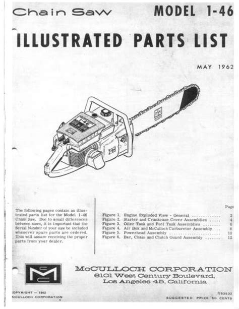 Mcculloch 1 46 Chain Saw Service Repair Shop Manual 127p