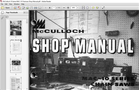 Mcculloch Chainsaw Repair Manual Mac 10 Series