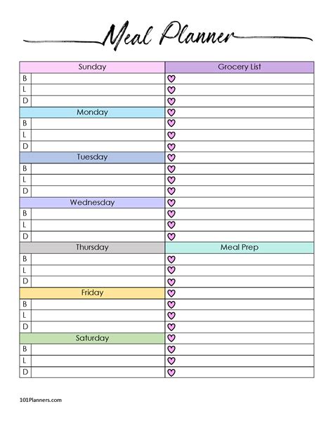 Meal Prep Menu Template