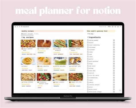 Meal Prep Notion Template Free