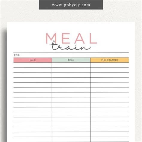 Meal Train Template