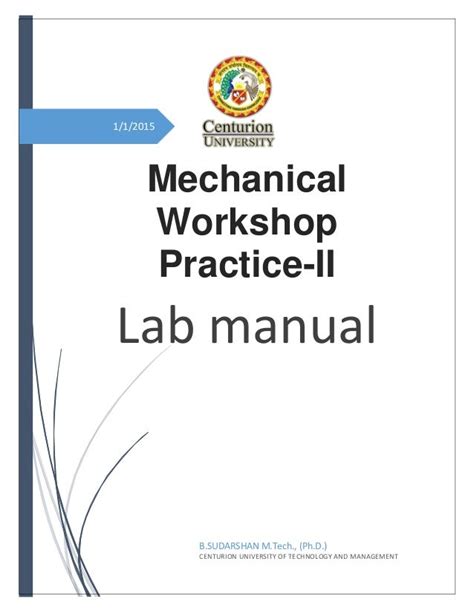 Mechanical Workshop Practice Lab Manual