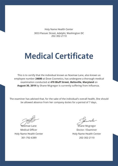 Medical Certificate Template