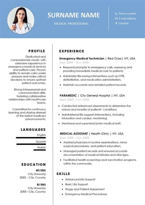 Medical Doctor Curriculum Vitae Template