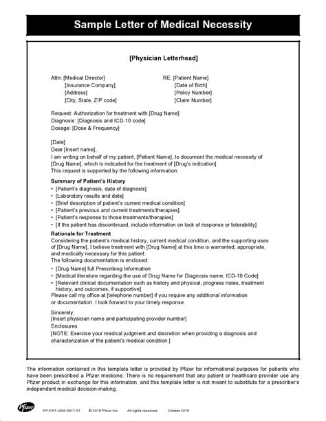 Medical Necessity Letter Template