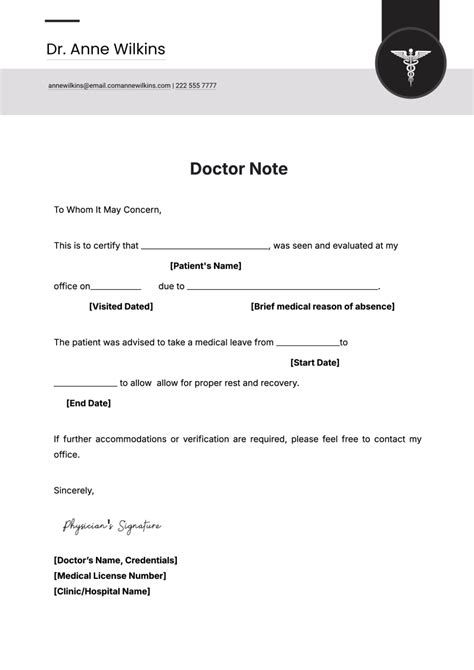 Medical Note Template