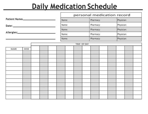 Medication Schedule Template