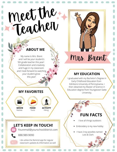 Meet The Teacher Editable Template