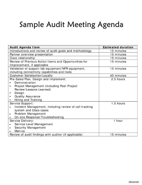 Meeting Audit Template