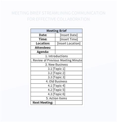 Meeting Brief Template