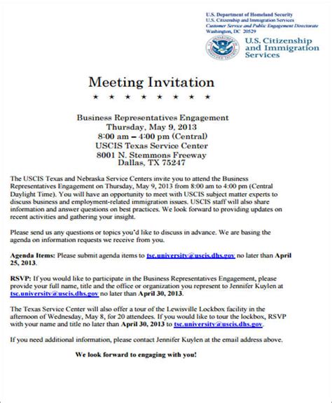 Meeting Invite Template